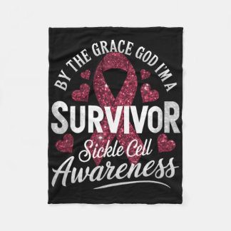 Sickle Cell Awareness Month Burgundy Ribbon I'm A  Fleece Blanket