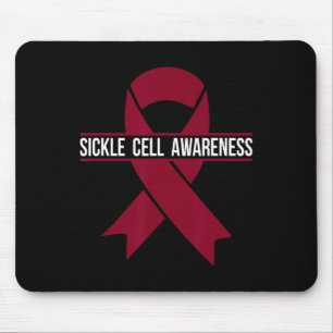 Sickle Cell Awareness Month Burgundy Ribbon Mouse Pad