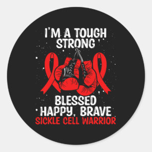 Sickle Cell Awareness Movement Tough Survivor Warr Classic Round Sticker