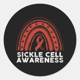 Sickle Cell Awareness Rainbow Sickle Cell Warrior Classic Round Sticker