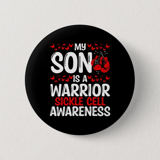 Sickle Cell Awareness Ribbon Survivor My Son Is A  6 Cm Round Badge (Front)