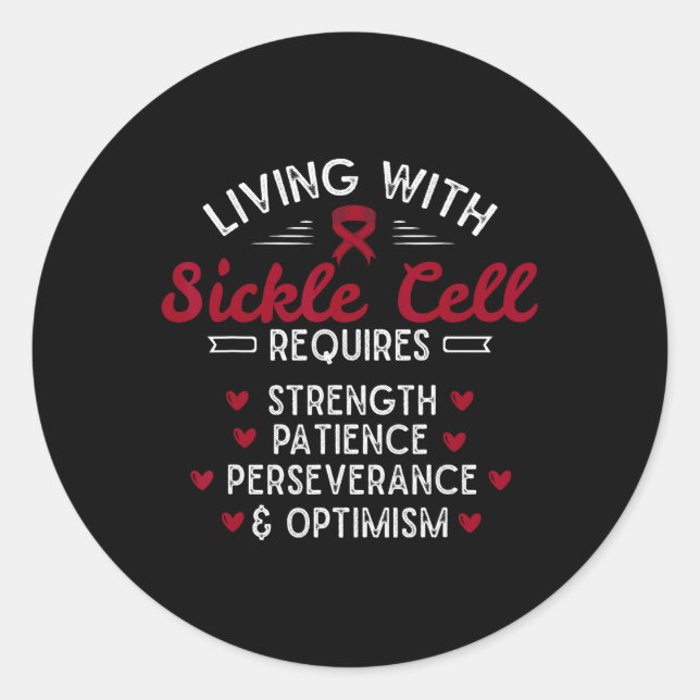 Sickle Cell Awareness - Sca - Sickle Cell Anaemia  Classic Round Sticker (Front)
