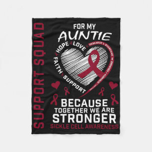 Sickle Cell Awareness Shirt Auntie Support Group S Fleece Blanket