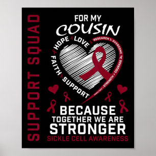 Sickle Cell Awareness Shirt Cousin Support Group S Poster