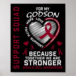 Sickle Cell Awareness Shirt Godson Support Group T Poster