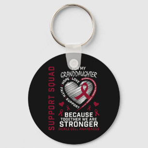 Sickle Cell Awareness Shirt Granddaughter Group Te Key Ring