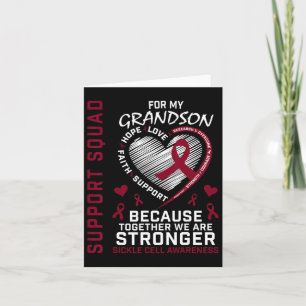 Sickle Cell Awareness Shirt Grandson Support Group Card