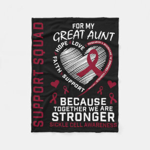 Sickle Cell Awareness Shirt Great Aunt Support Gro Fleece Blanket