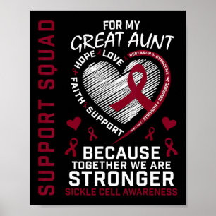 Sickle Cell Awareness Shirt Great Aunt Support Gro Poster