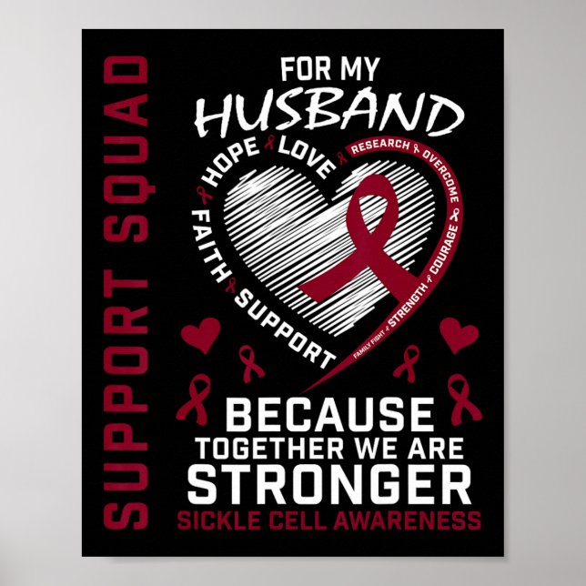 Sickle Cell Awareness Shirt Husband Support Group  Poster (Front)
