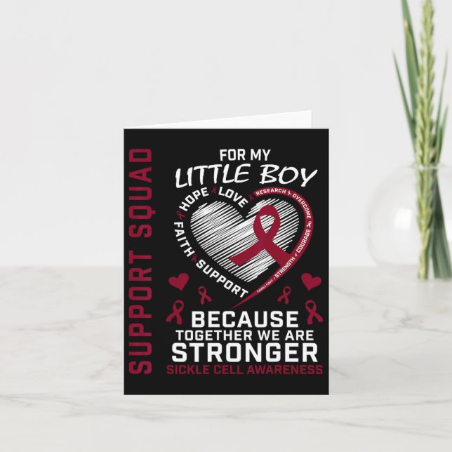 Sickle Cell Awareness Shirt Little Boy Support Gro Card (Front)