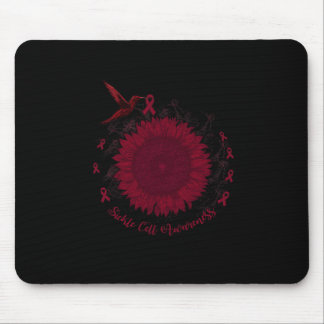 Sickle Cell Awareness Sunflower Burgundy Ribbon An Mouse Pad