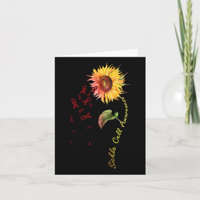 Sickle Cell Awareness Sunflower  Card (Front)