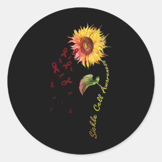 Sickle Cell Awareness Sunflower Classic Round Sticker