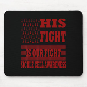 Sickle Cell Awareness Support Squad Burgundy Ribbo Mouse Pad