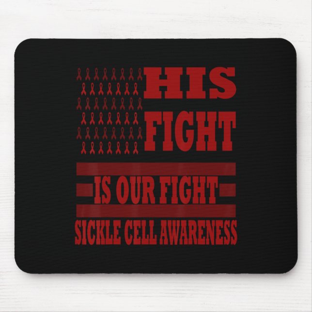 Sickle Cell Awareness Support Squad Burgundy Ribbo Mouse Pad (Front)