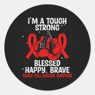 Sickle Cell Awareness Tough Survivor Warrior Fight Classic Round Sticker