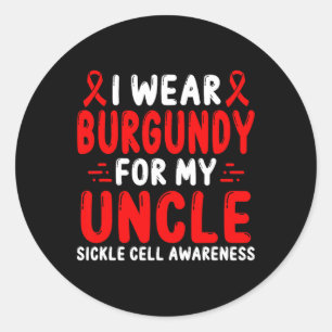 Sickle Cell Awareness Uncle Father´s Day Men Burgu Classic Round Sticker