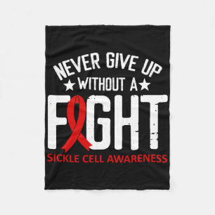 Sickle Cell Awareness Without A Fight Burgundy Rib Fleece Blanket