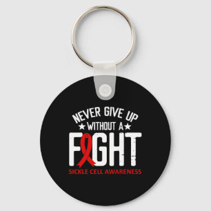 Sickle Cell Awareness Without A Fight Burgundy Rib Key Ring