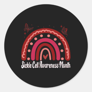 Sickle Cell Awareness World Sickle Cell Day Ribbon Classic Round Sticker