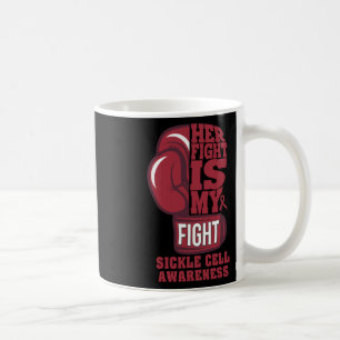 Sickle Cell Boxing Her Fight Is My Fight Burgundy Coffee Mug