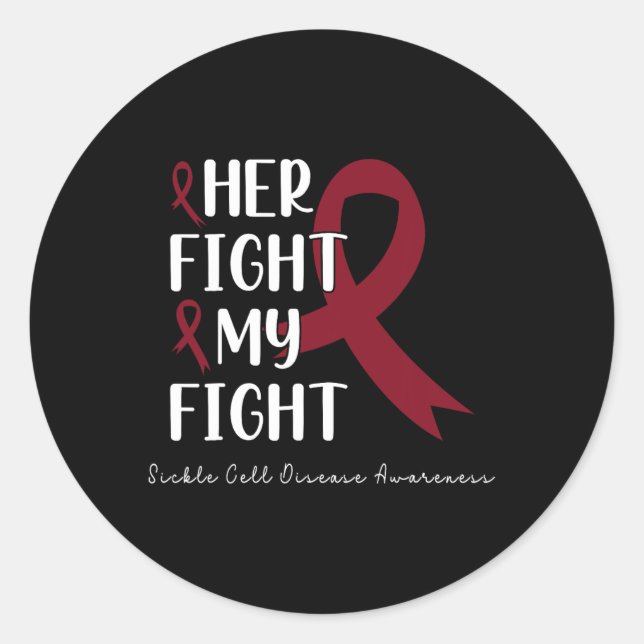 Sickle Cell Disease Awareness Burgundy Ribbon 3  Classic Round Sticker (Front)