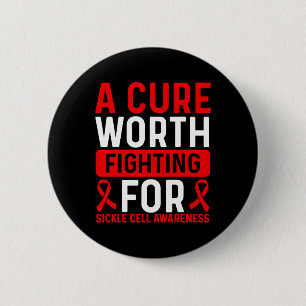 Sickle Cell Disease Awareness Ribbon Cure Warrior 6 Cm Round Badge