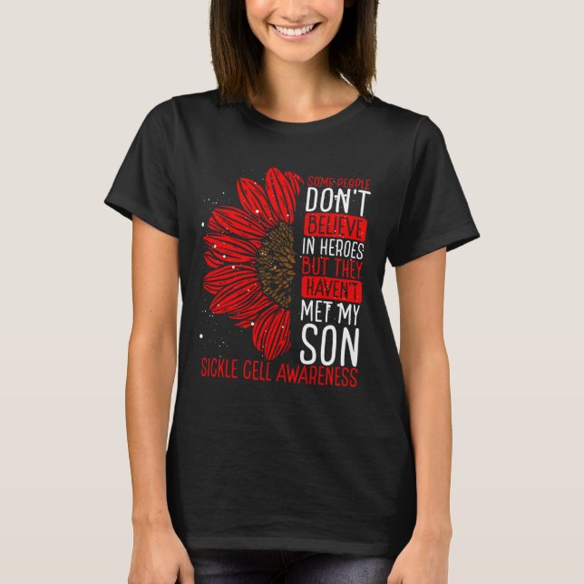 Sickle Cell Disease Awareness Ribbon Son Survivor  T-Shirt (Front)