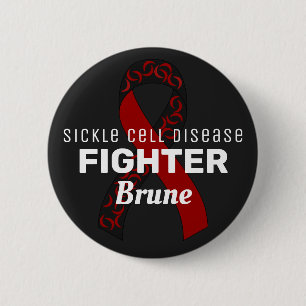 Sickle Cell Disease Ribbon Black Button