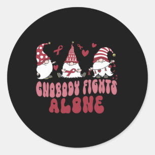 Sickle Cell Gnome Gnobody Fights Alone Sickle Cell Classic Round Sticker