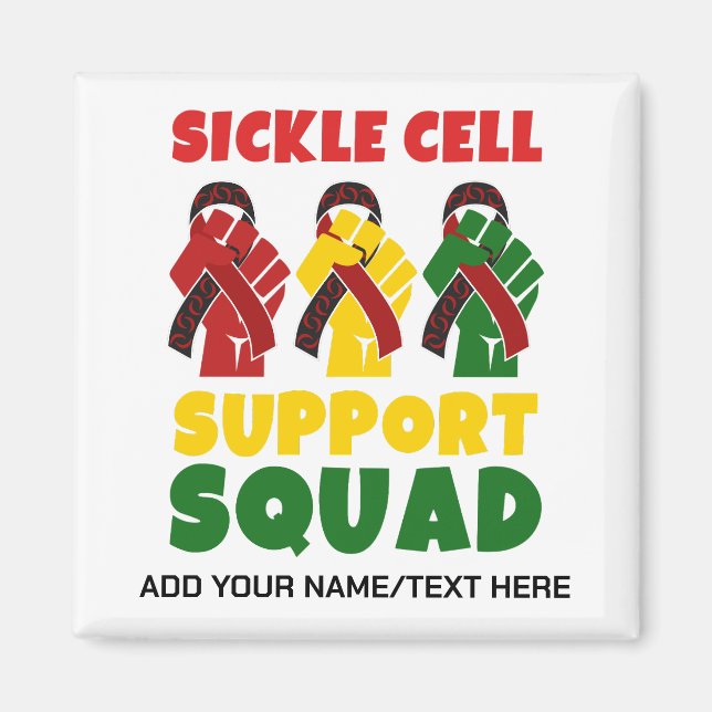 SICKLE CELL SUPPORT SQUAD Custom Name Magnet (Front)