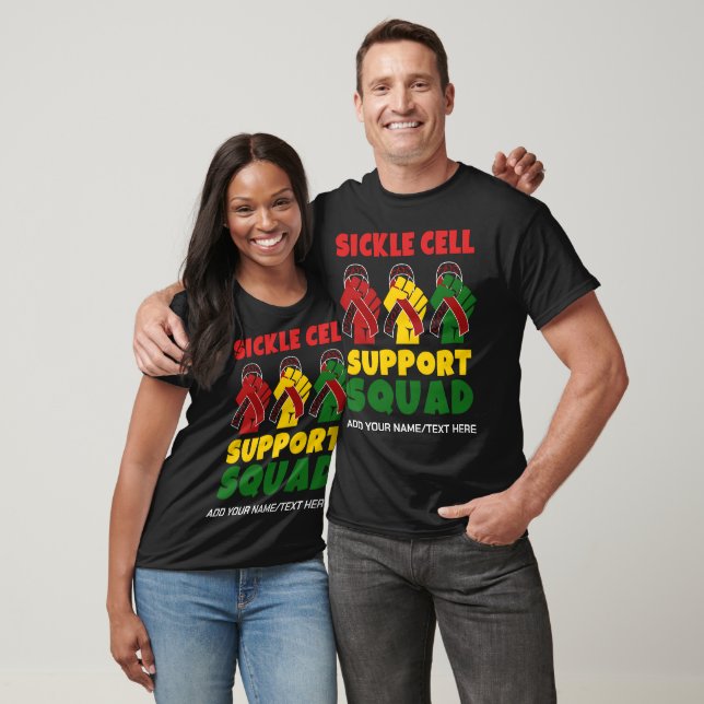 SICKLE CELL SUPPORT SQUAD Custom Name T-Shirt (Unisex)