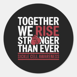 Sickle Cell Survivor Anaemia Together We Rise Boxi Classic Round Sticker