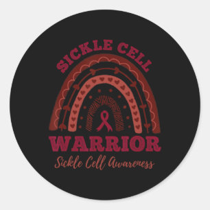 Sickle Cell Warrior Rainbow Sickle Cell Awareness Classic Round Sticker