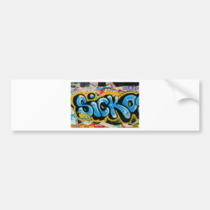 Sicko Graffiti on the Textured Wall Bumper Sticker