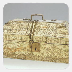 Siculo Arabic casket with animals Square Sticker