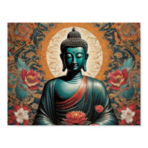 Siddarta Gautama Buddha in meditation with flowers