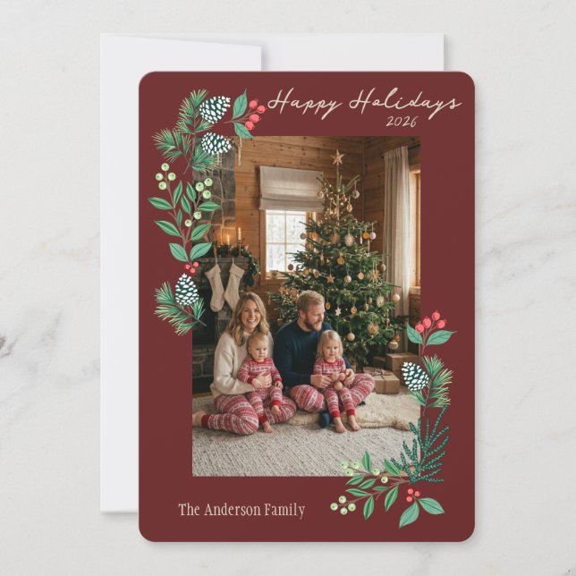 Side Bough Holiday Card (Front)
