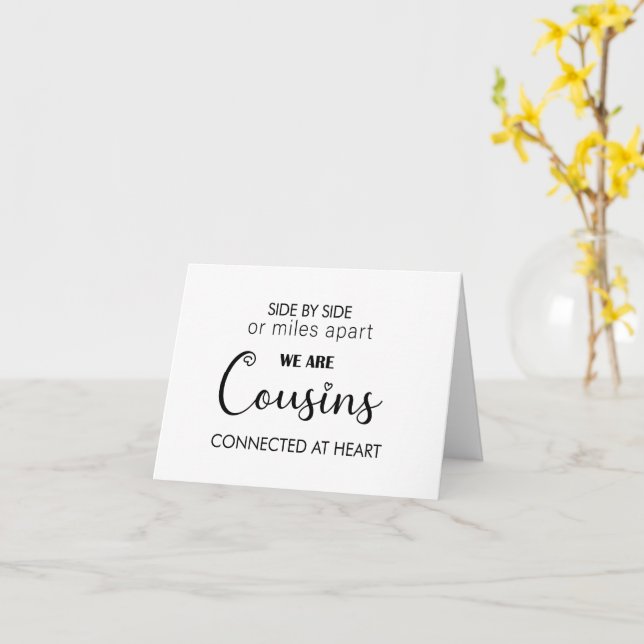 Side by side cousin at heart proposal folded card (Yellow Flower)