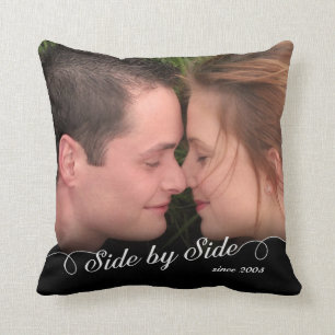 Side by Side Custom Photo/Date Cushion