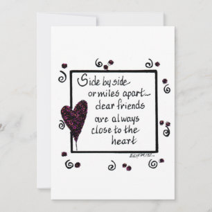 Side by Side, Friends Black and White text Thank You Card
