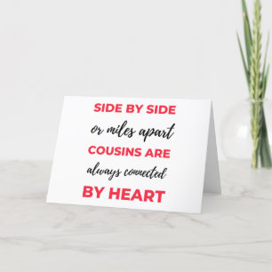 Side By Side Or Miles Apart Cousins Are Always 2 Holiday Card