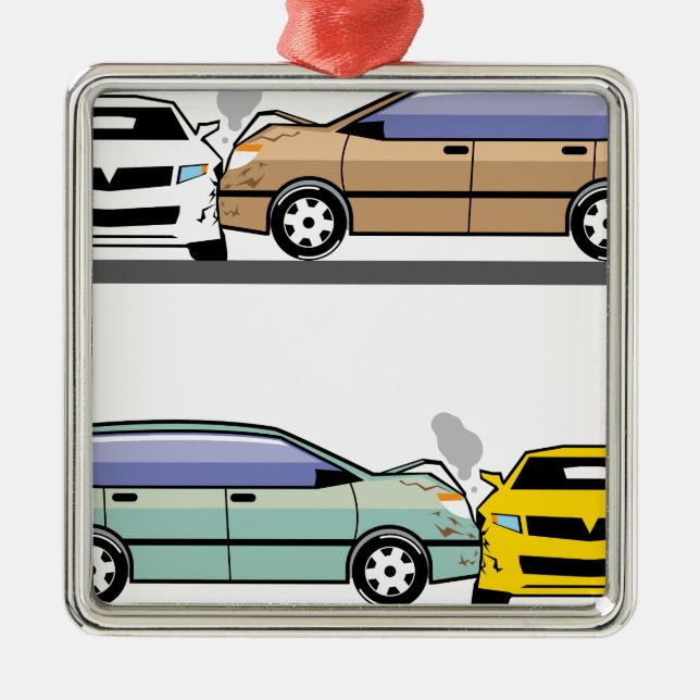 Side car crash metal tree decoration (Front)