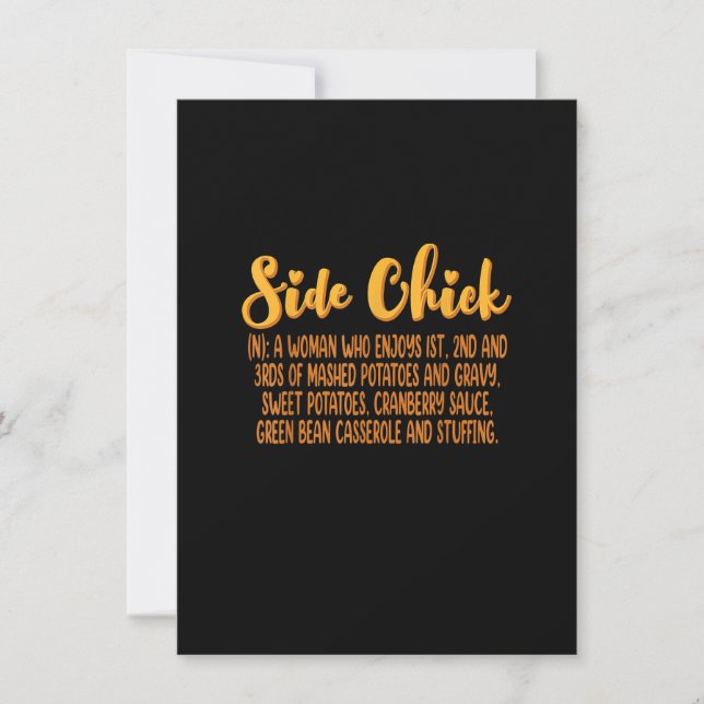 Side Chick Funny Thanksgiving Autumn Fall Vibes Me Invitation (Front)