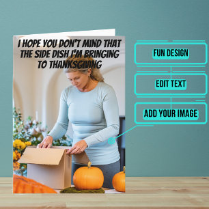 Side Dish of Wine Funny Thanksgiving Card
