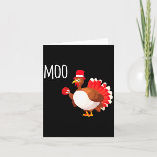 Side Eye Moo Turkey Funny Thanksgiving Autumn Fall Card
