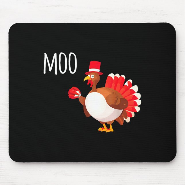 Side Eye Moo Turkey Funny Thanksgiving Autumn Fall Mouse Pad (Front)