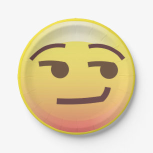 Side Glance Smug Emoji Paper Party Plate