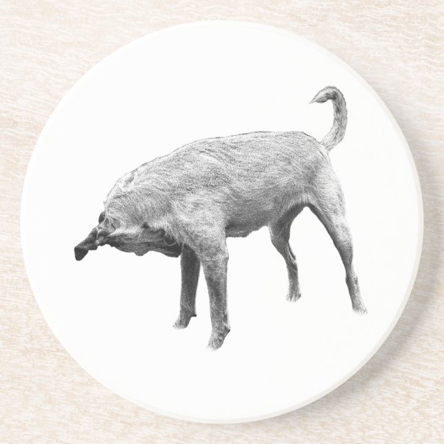 Side-Glance Terrier Charm Coaster (Front)